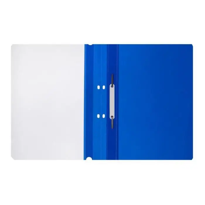 Папка-скоросшиватель Calligrata, А4, 180 мкм, синяя, прозрачный верх, с перфорацией