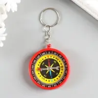 Брелок для ключей на кольце «Круглый», с компасом, пластик, 4.5×4.5×1 см, МИКС