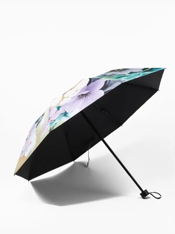 Зонт механический &laquo;Лепесток&raquo;, эпонж, 4 сложения, 8 спиц, R=48/56 см, d=96 см, МИКС