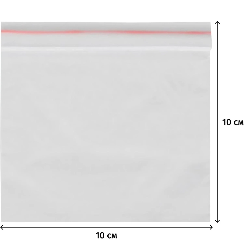 Пакет с замком (Zip Lock) 10х10 см, 40 мкм, 100 шт/уп
