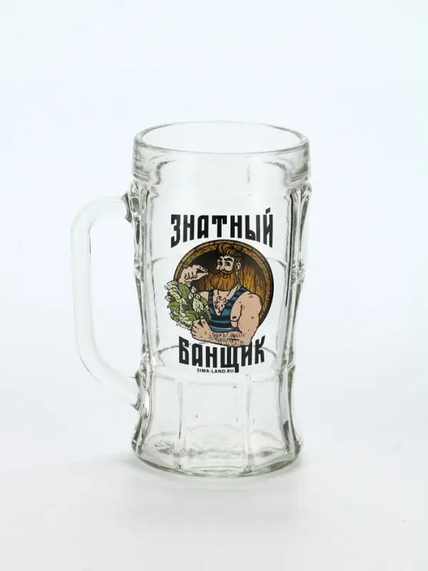 Кружка пивная стеклянная «Знатный банщик», 500 мл Кружка пивная стеклянная «Знатный банщик», 500 мл