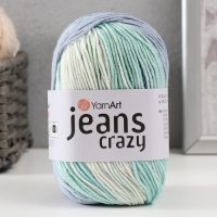 Пряжа "Jeans crazy" 55% хлопок, 45% акрил 160м/50гр (8208 сирень-зелен.)