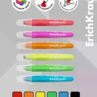 Гелевые мелки 6 цв ErichKrause Jolly Friends Neon, с европодвесом