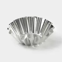 Форма для выпечки кекса, d=9.5 см, h=3.5 см, жесть, серебристая