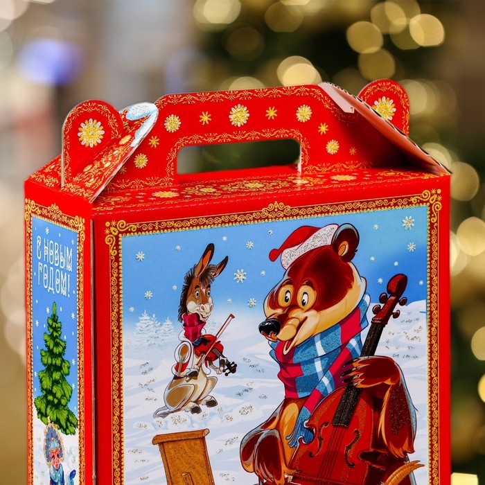 Новый год. Подарочная коробка Новый год. Подарочная коробка "Квартет" 16,8 х 7 х 25 см.