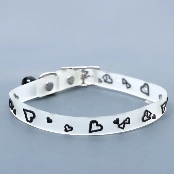 Ошейник &laquo;Нежные сердца&raquo;, 30&times;1 см, ОШ 19-26 см, светящийся в темноте., цвет МИКС