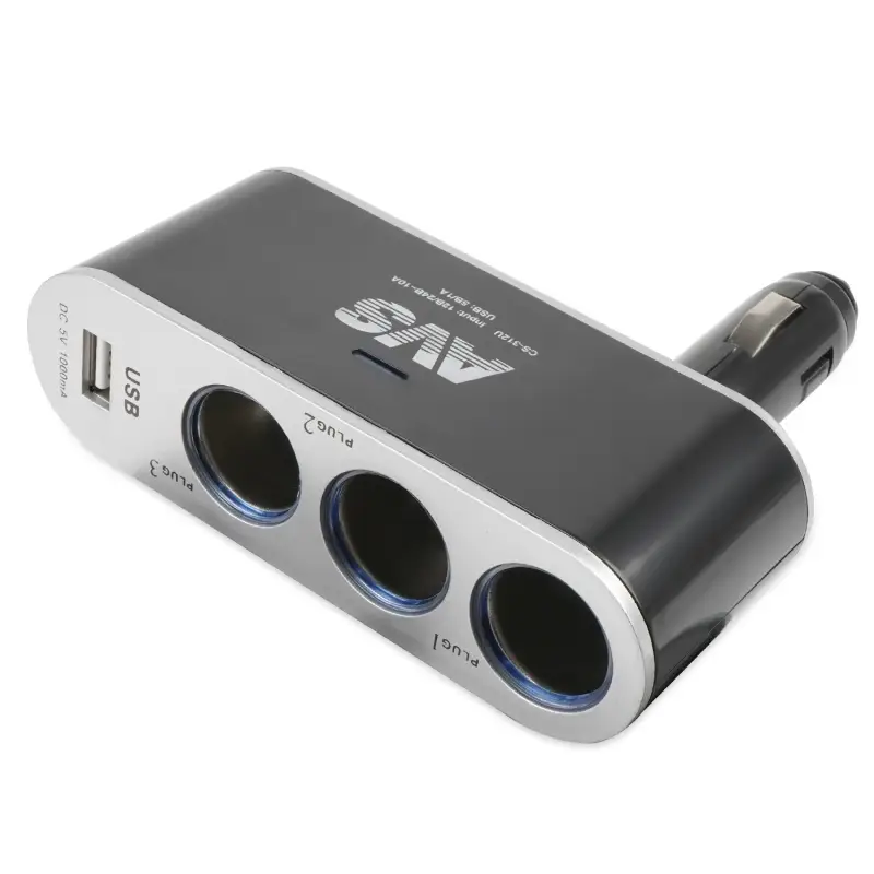 Разветвитель прикуривателя AVS 12/24 (на 3 выхода+USB) CS312U