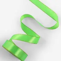 Лента атласная, с золотым люрексом, 25 мм, 23&plusmn;1 м, ярко-зелёная №137