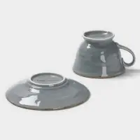 Чайная пара Magistro Alpine Frost, 2 предмета: чашка 245 мл, блюдце d=15 см, голубовато-серый