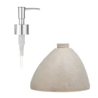 Диспенсер для жидкого мыла тм VETTA Дюна, 300мл, смола (полирезин), бежевый, 13x8x15,5см