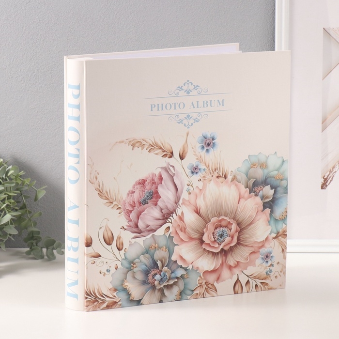 Фотоальбом на 800 фото 10х15 см Фотоальбом на 800 фото 10х15 см "Нежный букет" в коробке золотая обводка 5,5х30,5х33,5 см