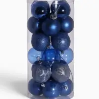 Ёлочные шары &laquo;Преломление&raquo;, d=6 см, набор 24 шт., синие