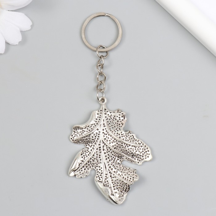 Брелок металл Брелок металл "Лист" серебро 5,1х6,7 см