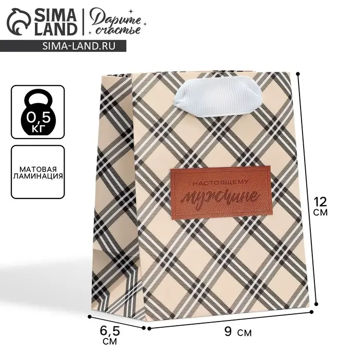Пакет подарочный ламинированный, упаковка, «Клетка», 9 х 12 х 6.5 см Пакет подарочный ламинированный, упаковка, «Клетка», 9 х 12 х 6.5 см