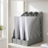 Лоток для бумаг А4, вертикальный, 3 отделения, серый