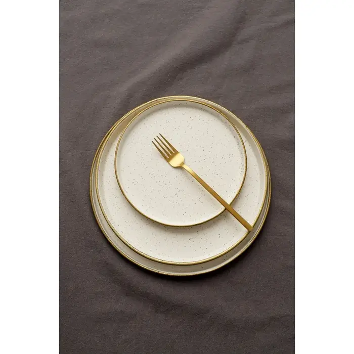 Блюдо фарфоровое сервировочное с бортиком Magistro Poursephona, d=25.5 см, бежевый