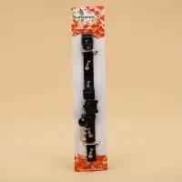 Ошейник для кошек &laquo;Рыбёшка&raquo;, 30&times;1 см, светящийся, с бубенчиком и подвесом, полиэстер, чёрный