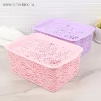 Контейнер пластиковый для хранения с крышкой «Тюльпаны», 27×18×11 см, цвет МИКС
