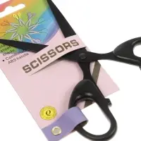 Ножницы канцелярские 16см, черные, длина лезвия 10см