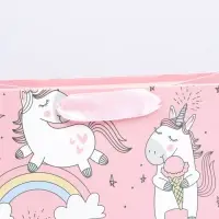 Пакет подарочный, упаковка, &laquo;Единорожки и радуга&raquo;, 14 х 11 х 6.5 см