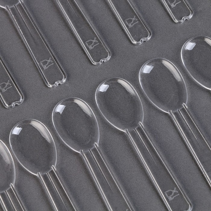 Ложки пластиковые, в наборе 24 шт., цвет прозрачный Ложки пластиковые, в наборе 24 шт., цвет прозрачный