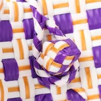 Сумка плетёная, 40&times;20&times;55 см, пластик, фиолетово-белая