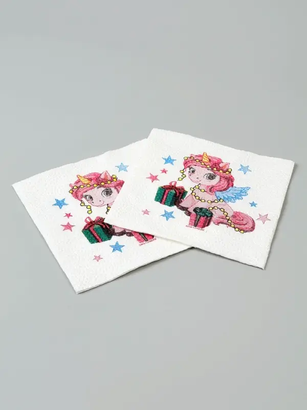 Салфетки бумажные «Лошадка с подарками», однослойные, 24×24 см, набор 20 шт. Салфетки бумажные «Лошадка с подарками», однослойные, 24×24 см, набор 20 шт.