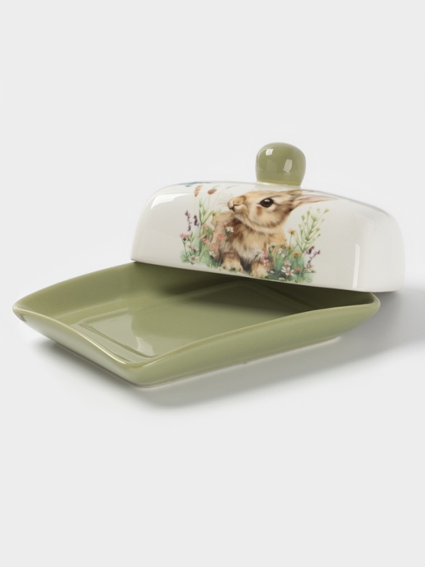 Масленка Доляна Масленка Доляна "Зайка" цвет белый 17х12х8,5 см