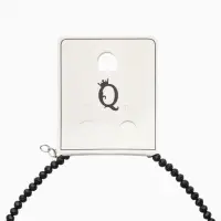 Чокер из бисера &laquo;Хрусталь&raquo;, сердце, чёрный в серебре, 36 см + 5 см доп, цепочка