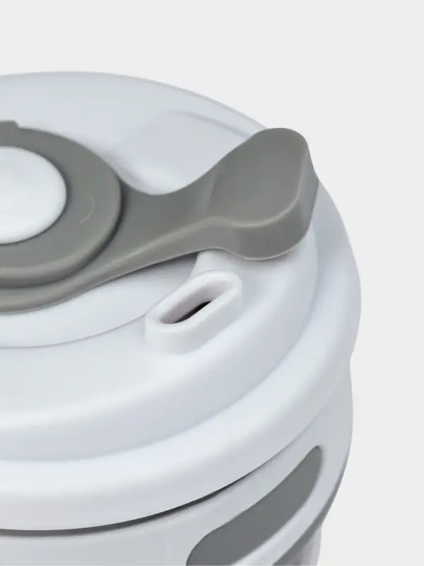 Стакан складной с крышкой Доляна &laquo;С собой&raquo;, 350 мл, 8.5&times;14 см, серый