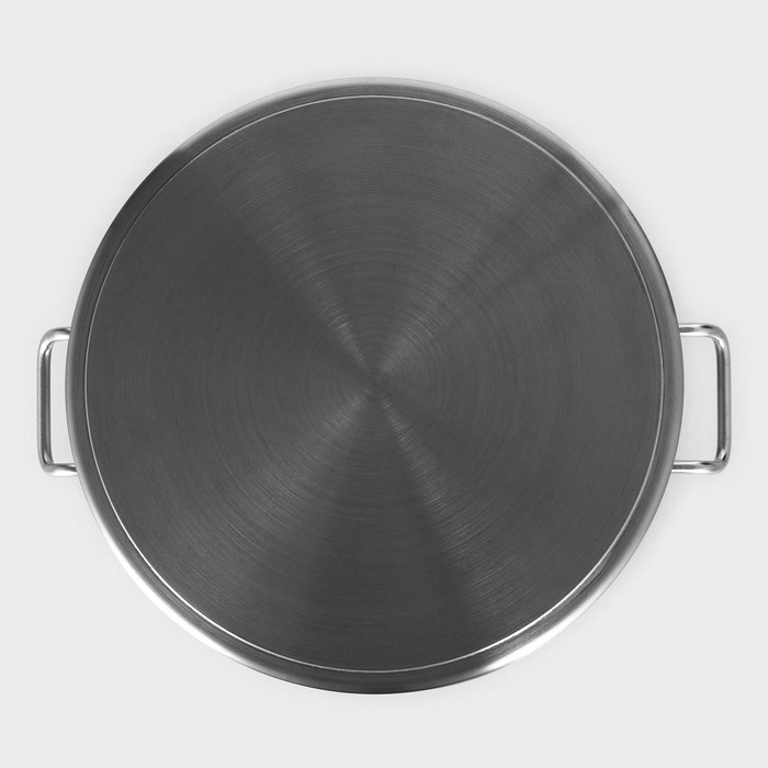 Кастрюля Hanna Knövell с крышкой, 35 л, d=40 см, h=26 см, толщина 1 мм, дно ТРС, толщина дна 4.6 мм, 201 сталь, индукция