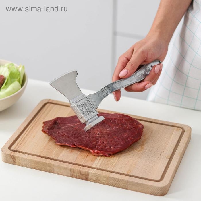 Молоток для мяса с топориком Доляна, 22 см, цвет серый Молоток для мяса с топориком Доляна, 22 см, цвет серый