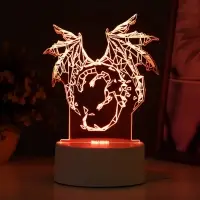 Светильник 3D RISALUX &laquo;Дракон&raquo;, LED-ночник, RGB, от сети, 14.2&times;9.5&times;16 см