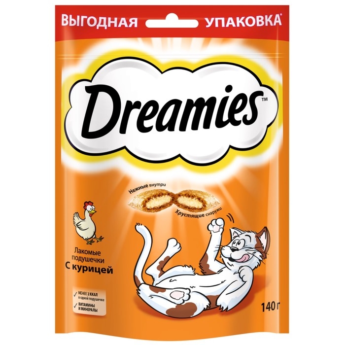 Лакомство Dreamies для кошек, курица, 140 г Лакомство Dreamies для кошек, курица, 140 г