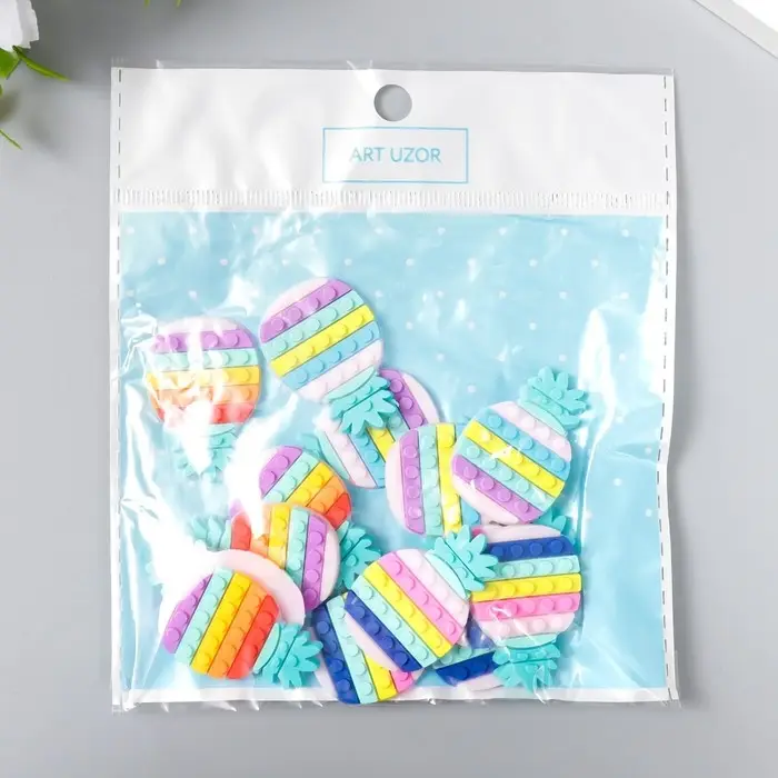 Декор для творчества резина "Ананасы" набор 15 шт 3,7х2,4 см