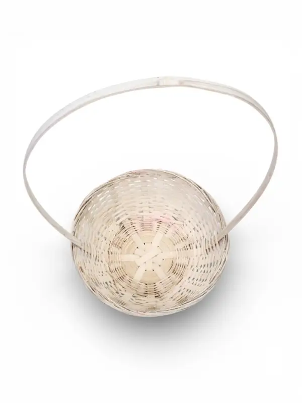 Корзина плетеная 20 х 20 х _ см, ручка h=21 см белый