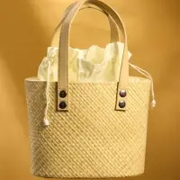 Сумка плетёная из пандана, 23×13×35 см, бежевая Сумка плетёная из пандана, 23×13×35 см, бежевая