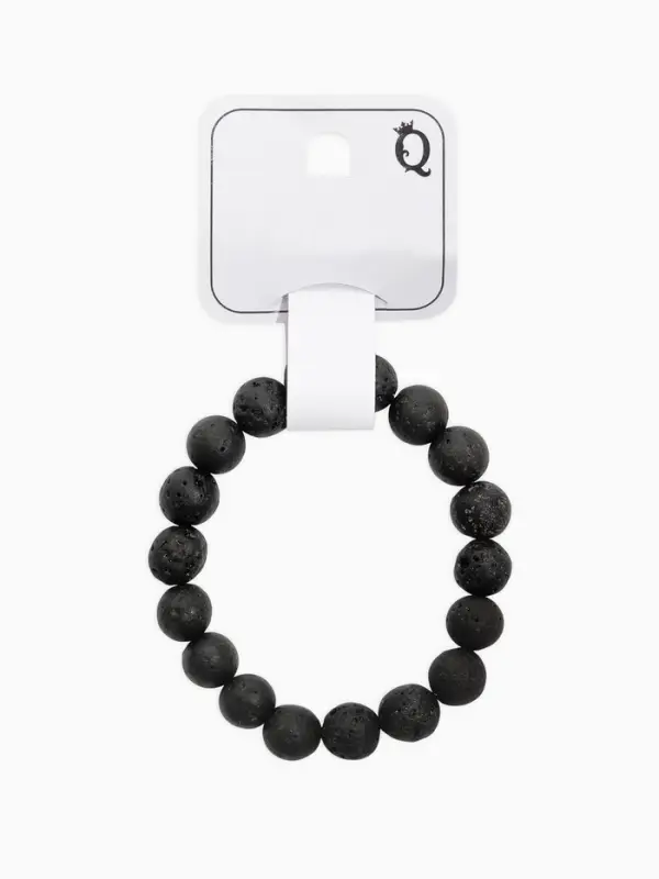 Браслет из бусин &laquo;Лава&raquo;, d=5.5 см, шар №12, чёрный