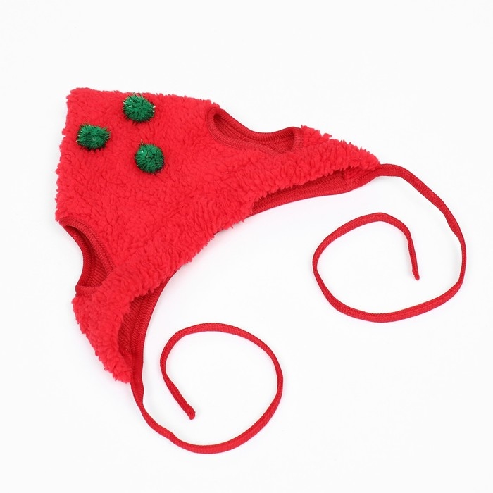 Новый год. Шапка для животных  Новый год. Шапка для животных "Колпак", размер L(ОМ 20 см, длина 20 см), красный