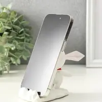 Сувенир полистоун подставка для телефона "Зайка с шейным красным платком" 6,5х9х8,5 см