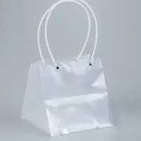 Пакет подарочный с квадратным дном, прозрачный, 20&times;20&times;20 см