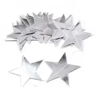 Гирлянда-подвеска "Звезда", серебро, металлик, 200 см, 7 см*20 шт.