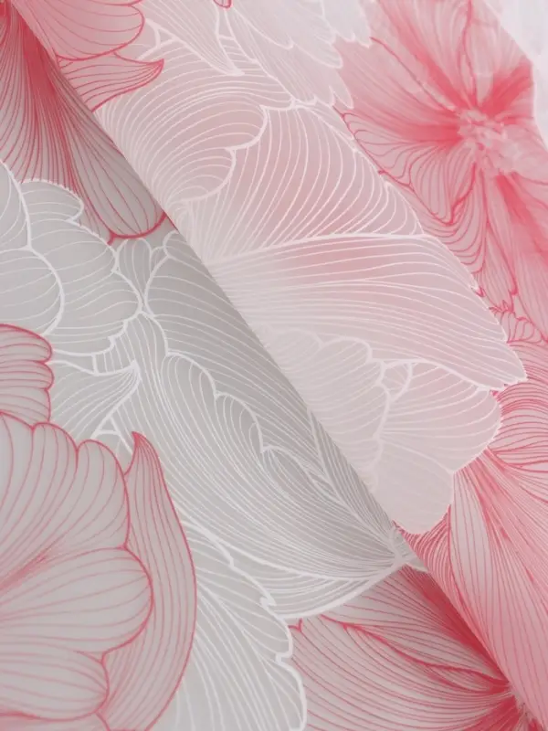 Пленка для цветов, "Акварельный эскиз", розовая, 57х57 см