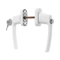 Ручка для окон ПВХ ТУНДРА с замком, алюминий, 32 мм, цвет белый, набор 2 шт