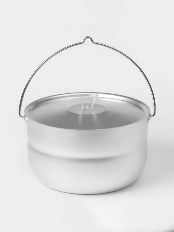 Котелок туристический, 4.5 л, с крышкой, штампованный алюминий