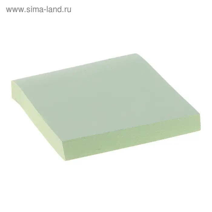Блок с липким краем, 76&times;76 мм, 100 листов, пастель, зелёный
