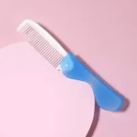 Расчёска складная, 17,3 × 3,1 см, цвет синий/белый