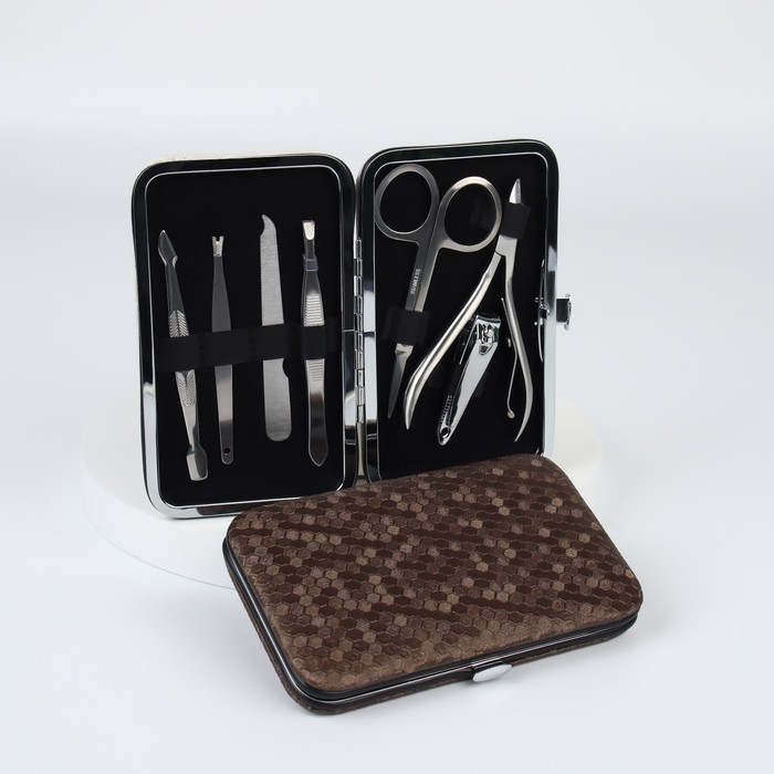 Набор маникюрный, 7 предметов, в футляре, цвет МИКС Набор маникюрный, 7 предметов, в футляре, цвет МИКС