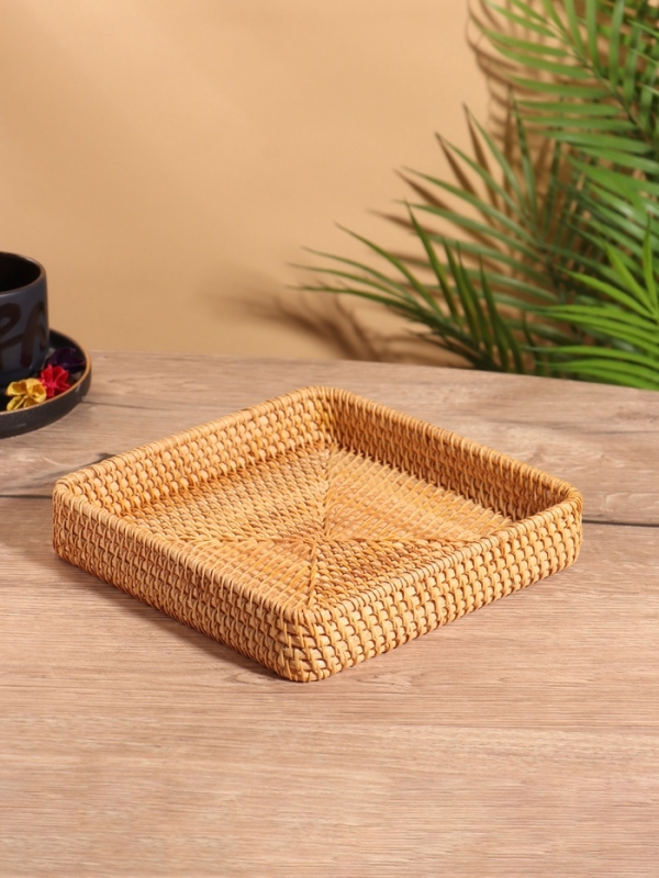 Поднос, 21х21х4 см, ротанг Поднос, 21х21х4 см, ротанг