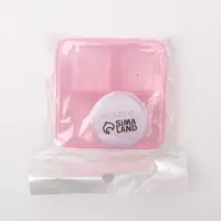 Таблетница, 6.5&times;6.5&times;2.5 см, 4 секции, цвет розовый